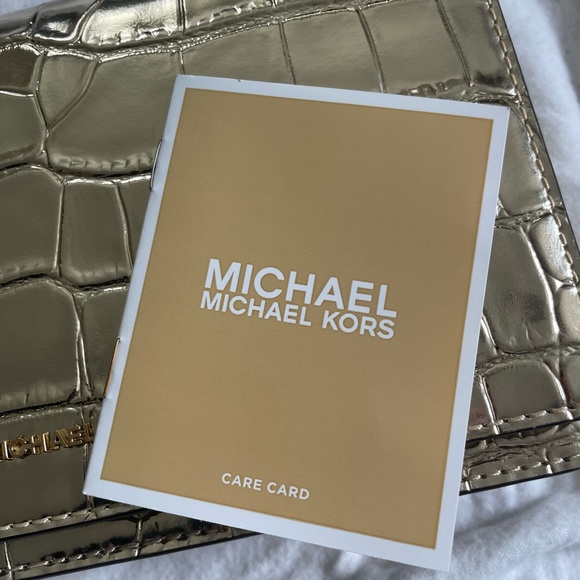 Michael Kors Gold Crocodile Embossed Chain Bag-worn once!